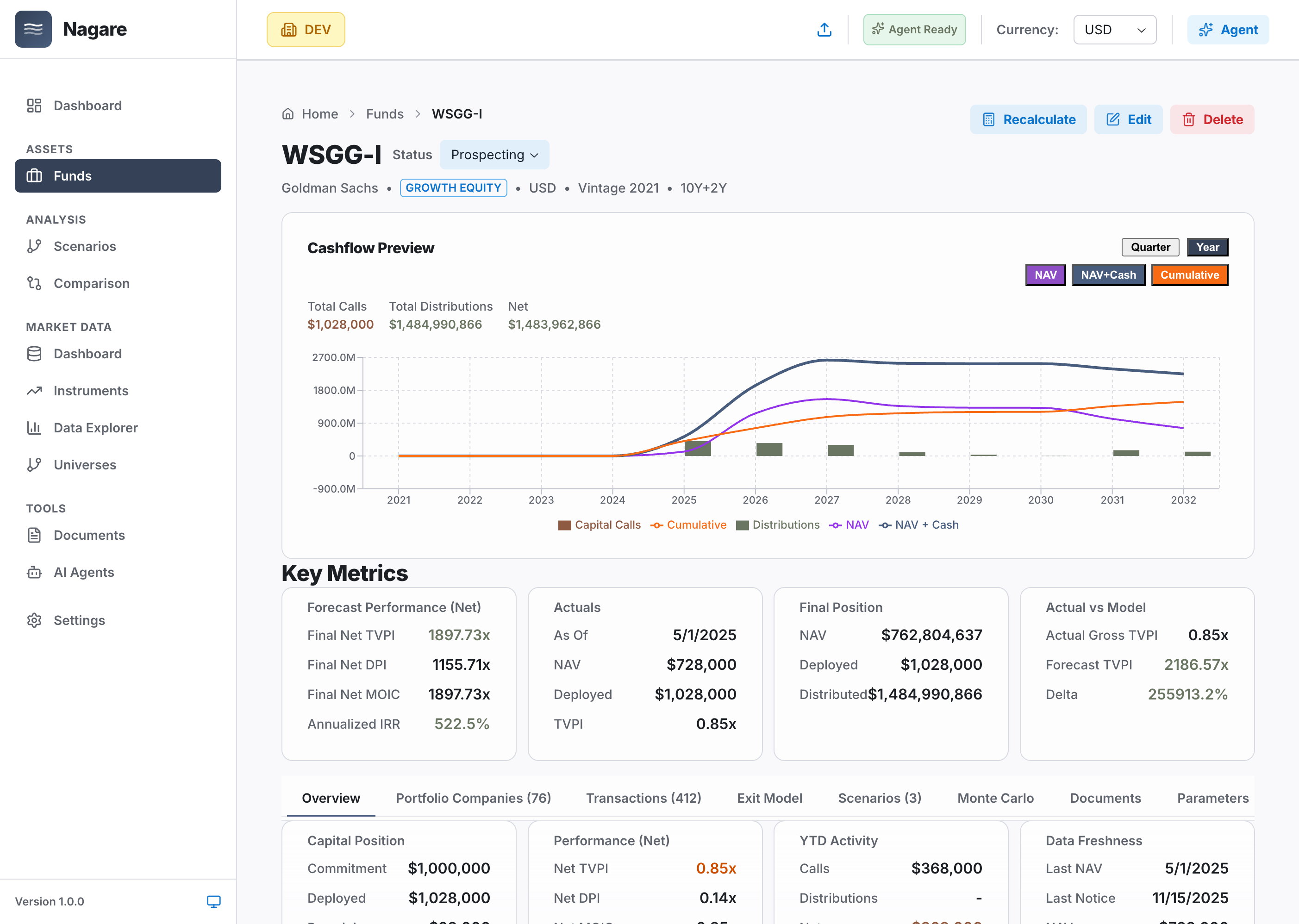 Nagare Fund Detail View